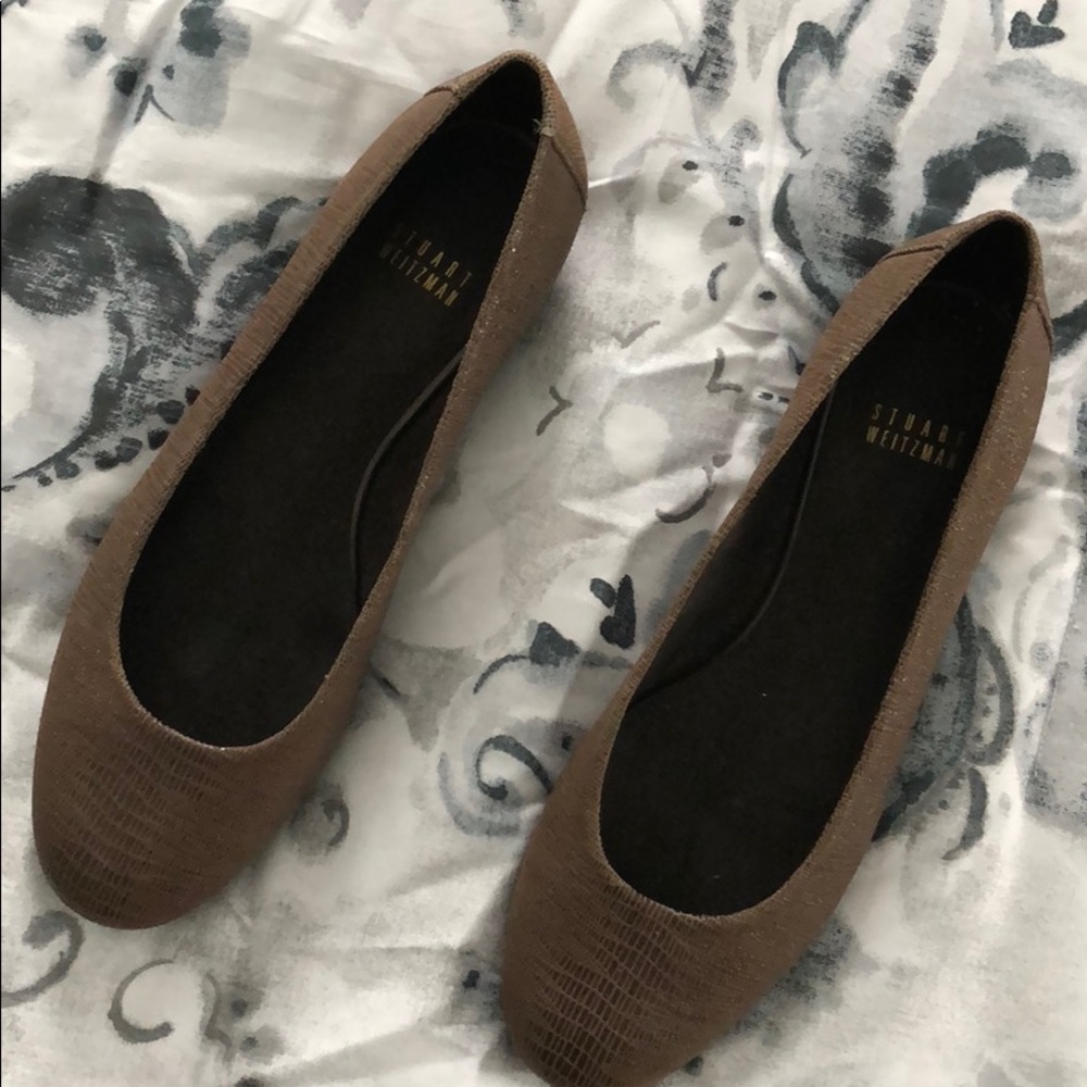 Stuart Weitzman brown ballet flats